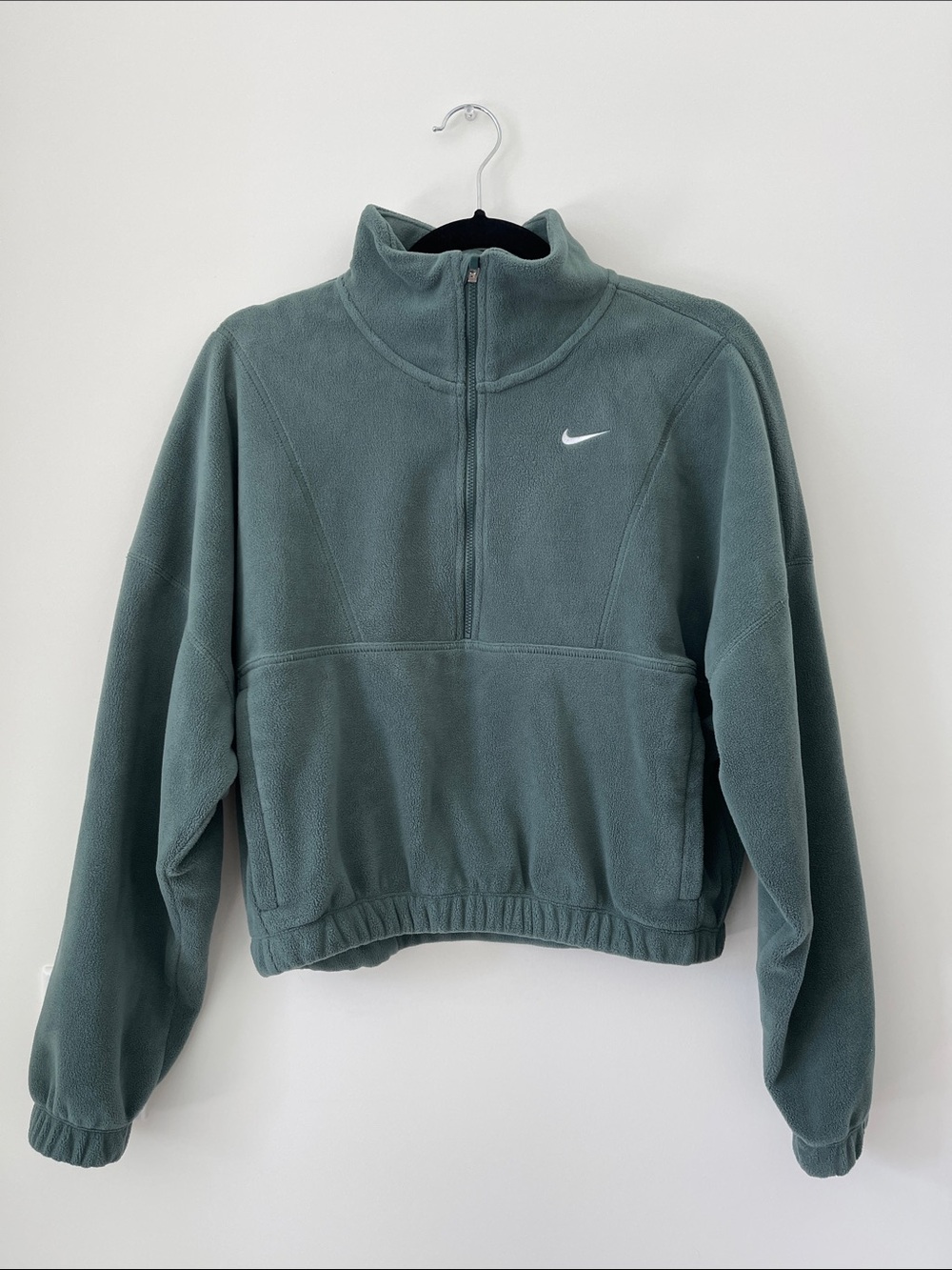 Nike Therma-Fit Oversized 1/2-Zip Fleece Top Vintage Green - Picture 2 of 4